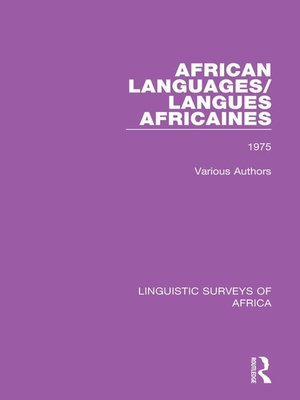 cover image of African Languages/Langues Africaines